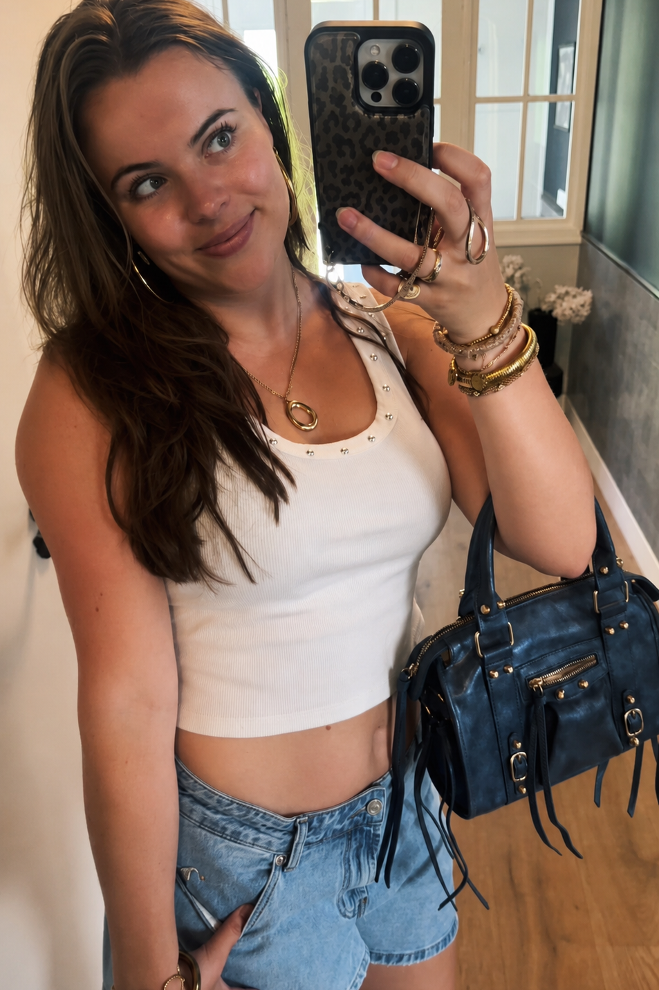 Blue Fringe Bag